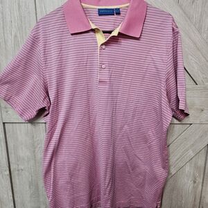 Betenly Pink Striped Polo Shirt - Size M